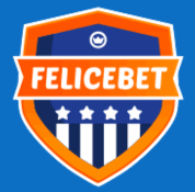 Felicebet logo with a blue background and stars in the shield.