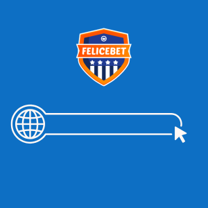 Felicebet logo with a globe and cursor indicating a click action.