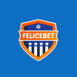 Felicebet logo with a blue background and stars in the shield.