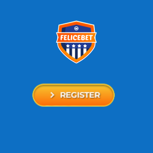 Felicebet logo with a 'Register' button highlighted in orange.