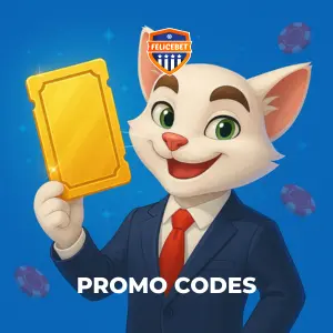 FeliceBet promo codes with FeliceBet mascot holding gold